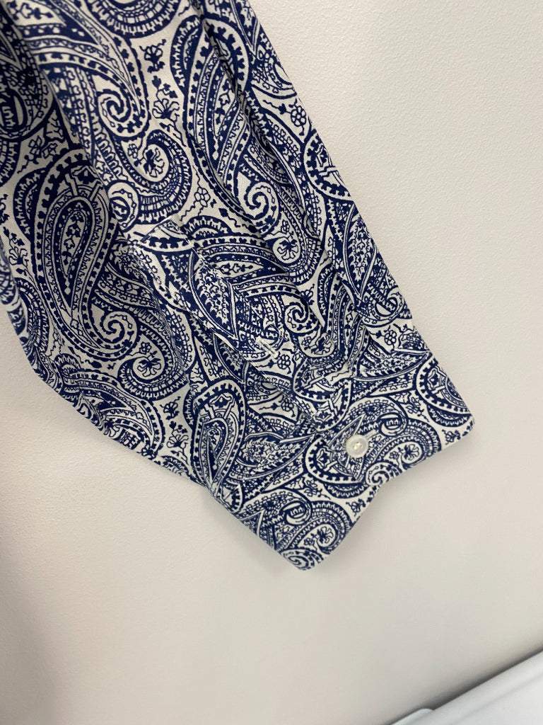 Talbots 20W Blue Paisley Button up Blouse