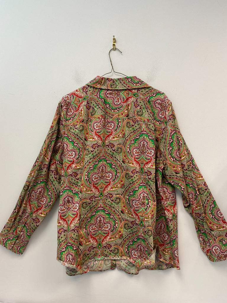 Talbots 20W Multicolor Paisley Button up Blouse