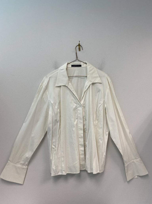 Lafayette 148 16 White Button up Blouse