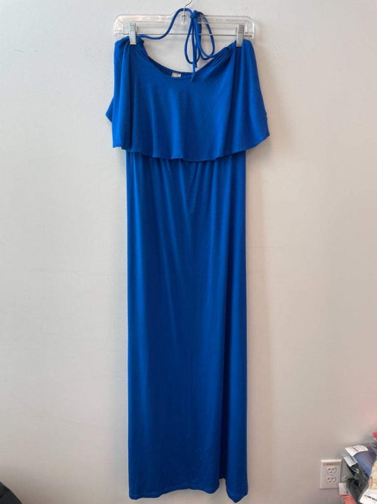 Go Couture Size XL Spandex Blue Halter Maxi Dress NWT