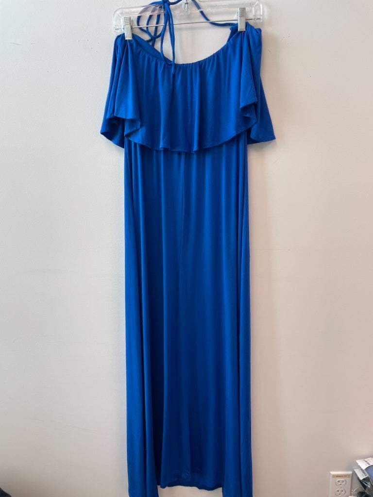 Go Couture Size XL Spandex Blue Halter Maxi Dress NWT