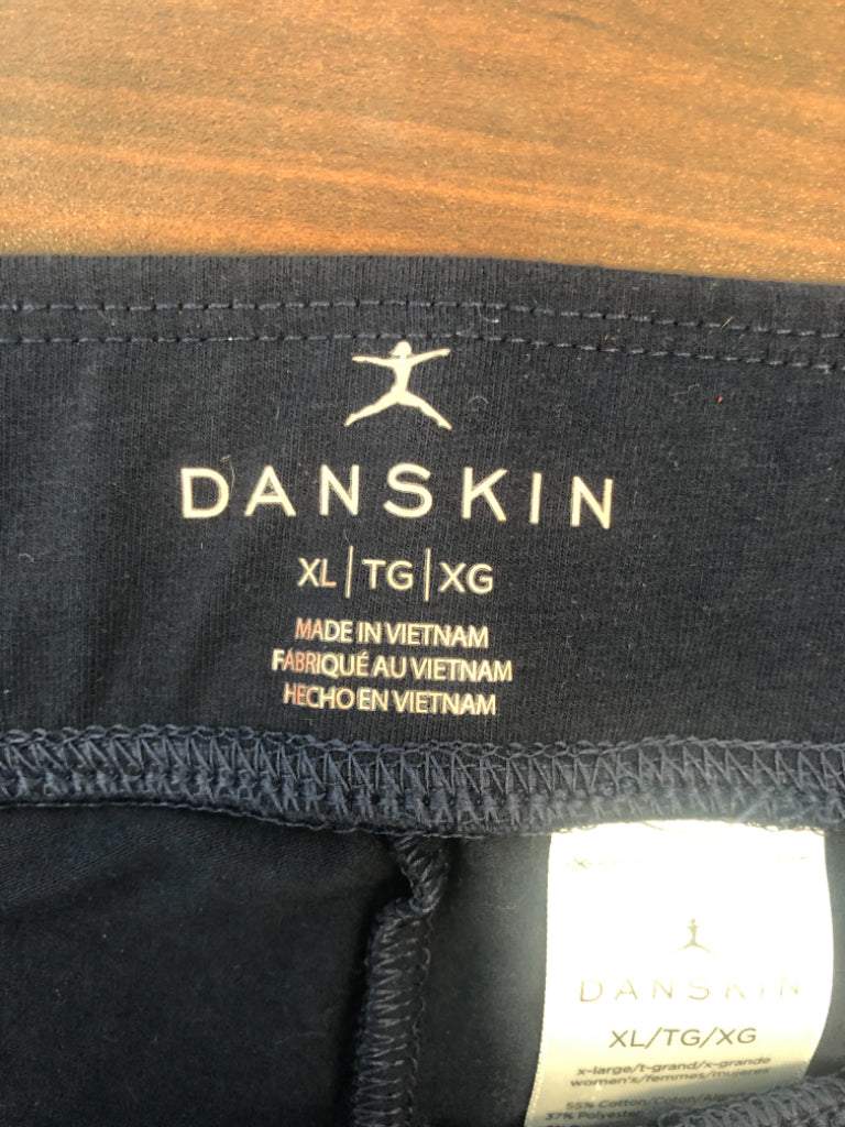 Danskin Size XL Navy Blue Cotton Blend Ankle Leggings NWT