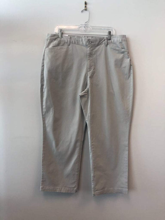 Eddie Bauer Size T16 Light Gray Cotton Blend Cropped Pants (NWT)