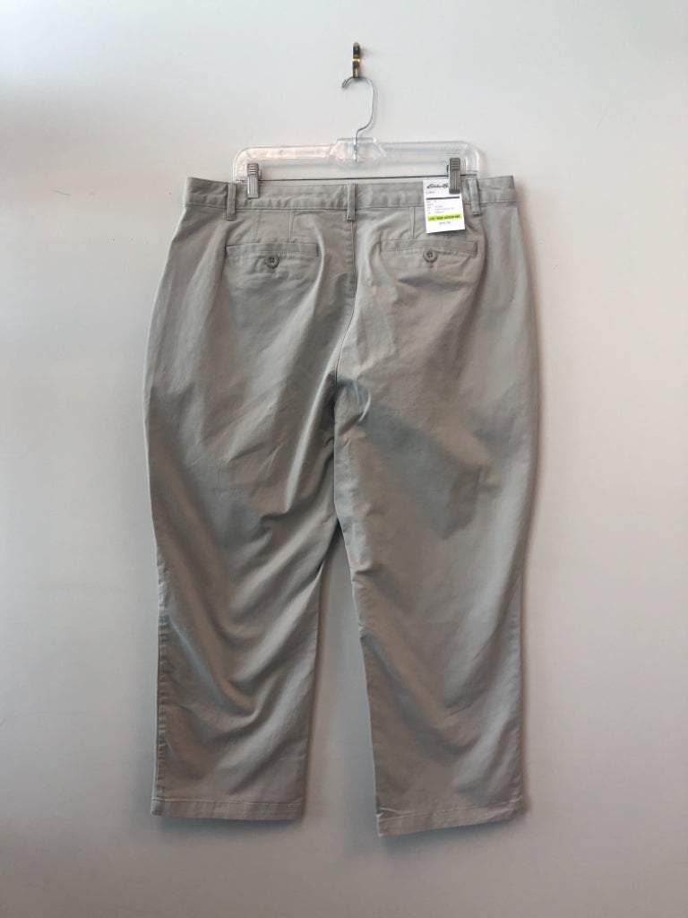 Eddie Bauer Size T16 Light Gray Cotton Blend Cropped Pants (NWT)