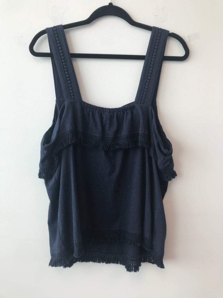 J.Crew Size XL Cotton Blend Navy Tank Blouse NWT!