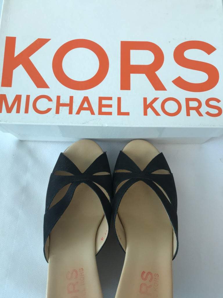 KORS Michael Kors Size 11 Black Cork Wedges NWT