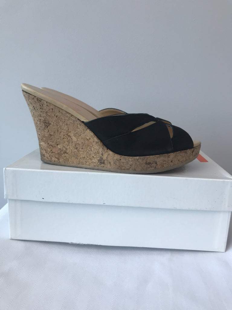 KORS Michael Kors Size 11 Black Cork Wedges NWT