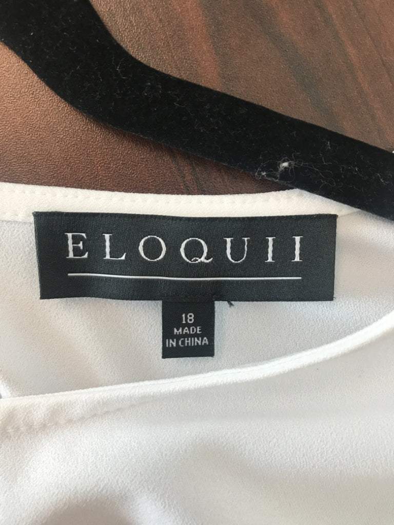 Eloquii Size 18 Polyester Blend White Blouse NWT