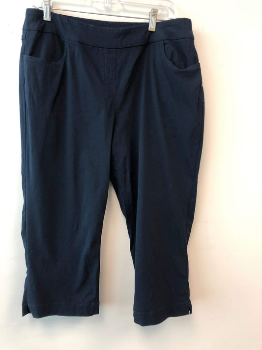 Slim- Sation Size 16 Navy Blue Rayon Blend Golf Capri Pants