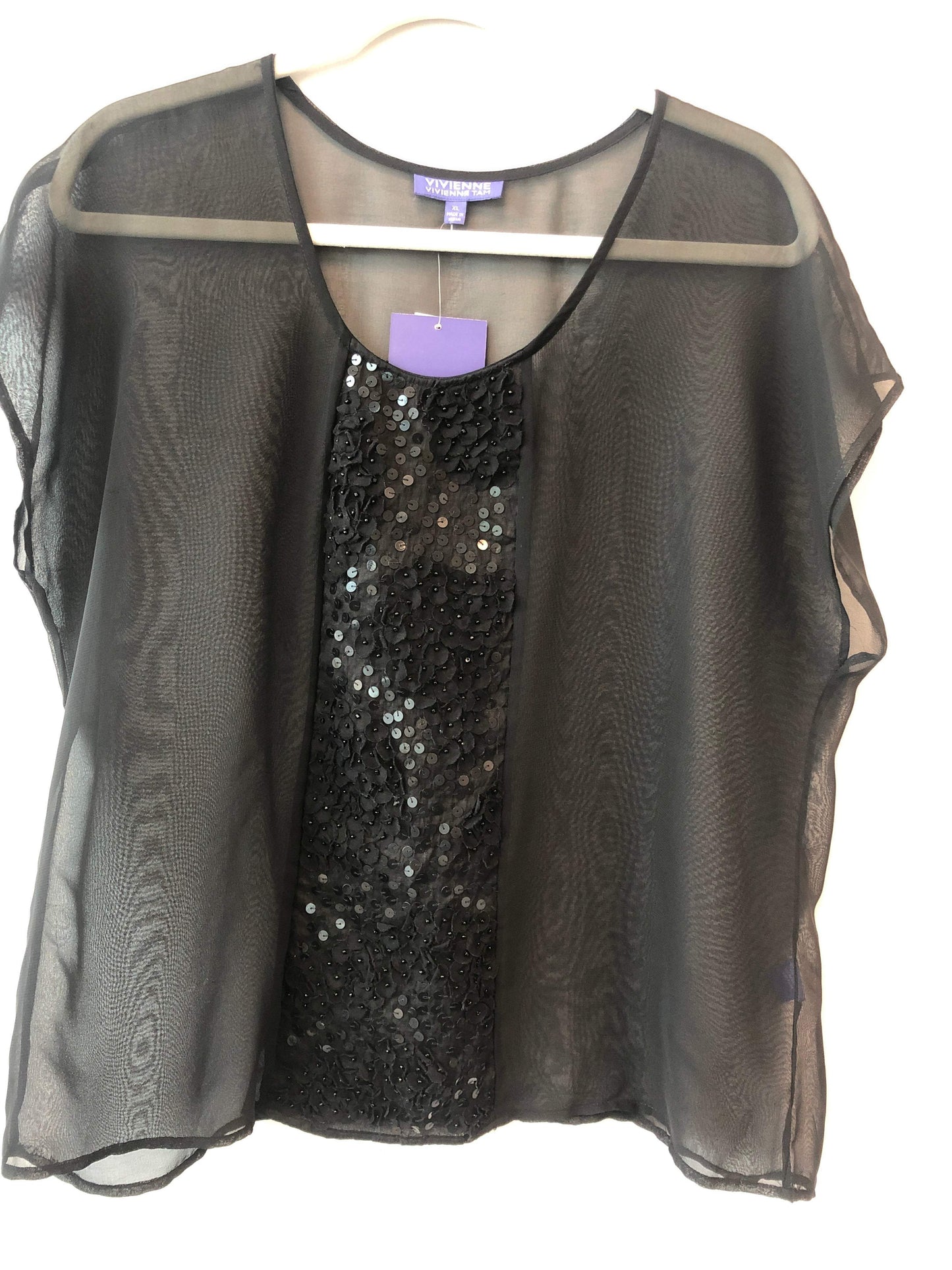 Vivienne Tam XL Black Polyester Shirt NWT