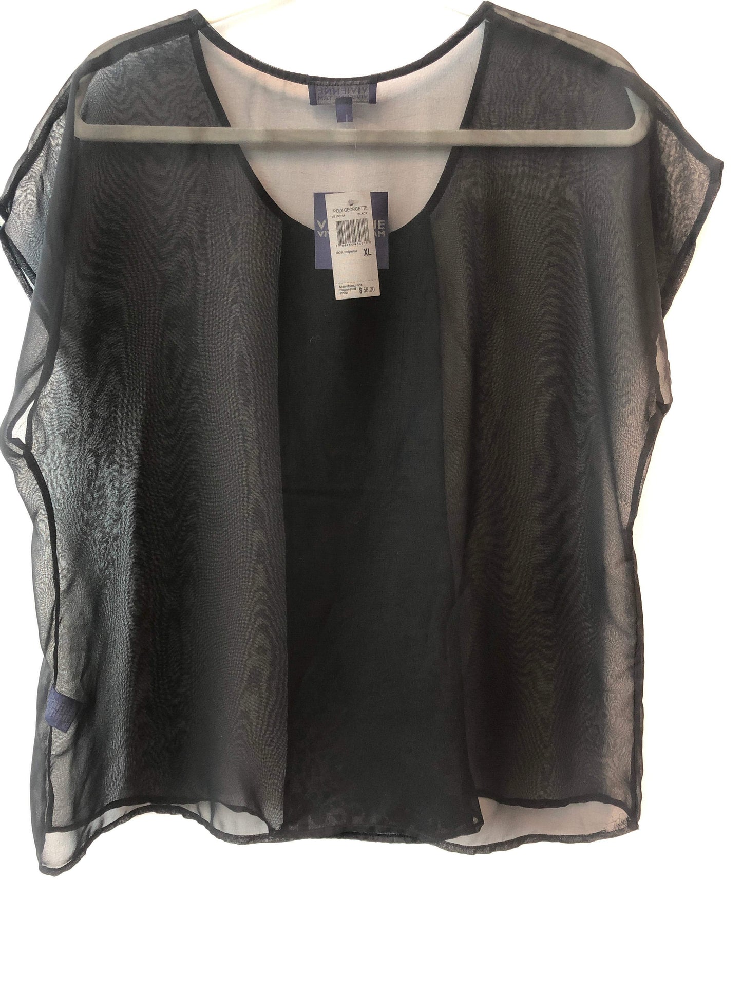 Vivienne Tam XL Black Polyester Shirt NWT