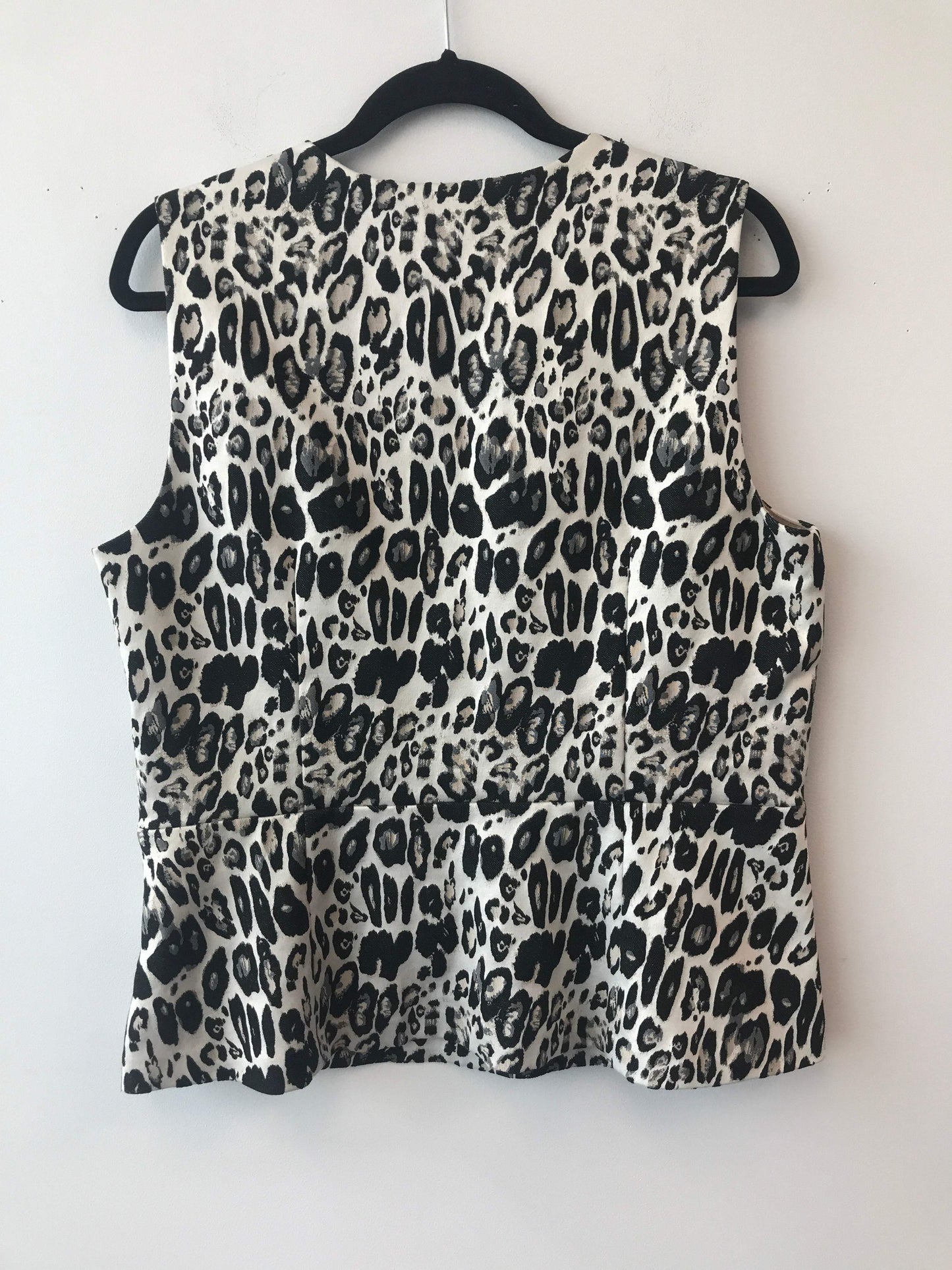 Ann Taylor Size 14 Cream Leopard Print Blouse