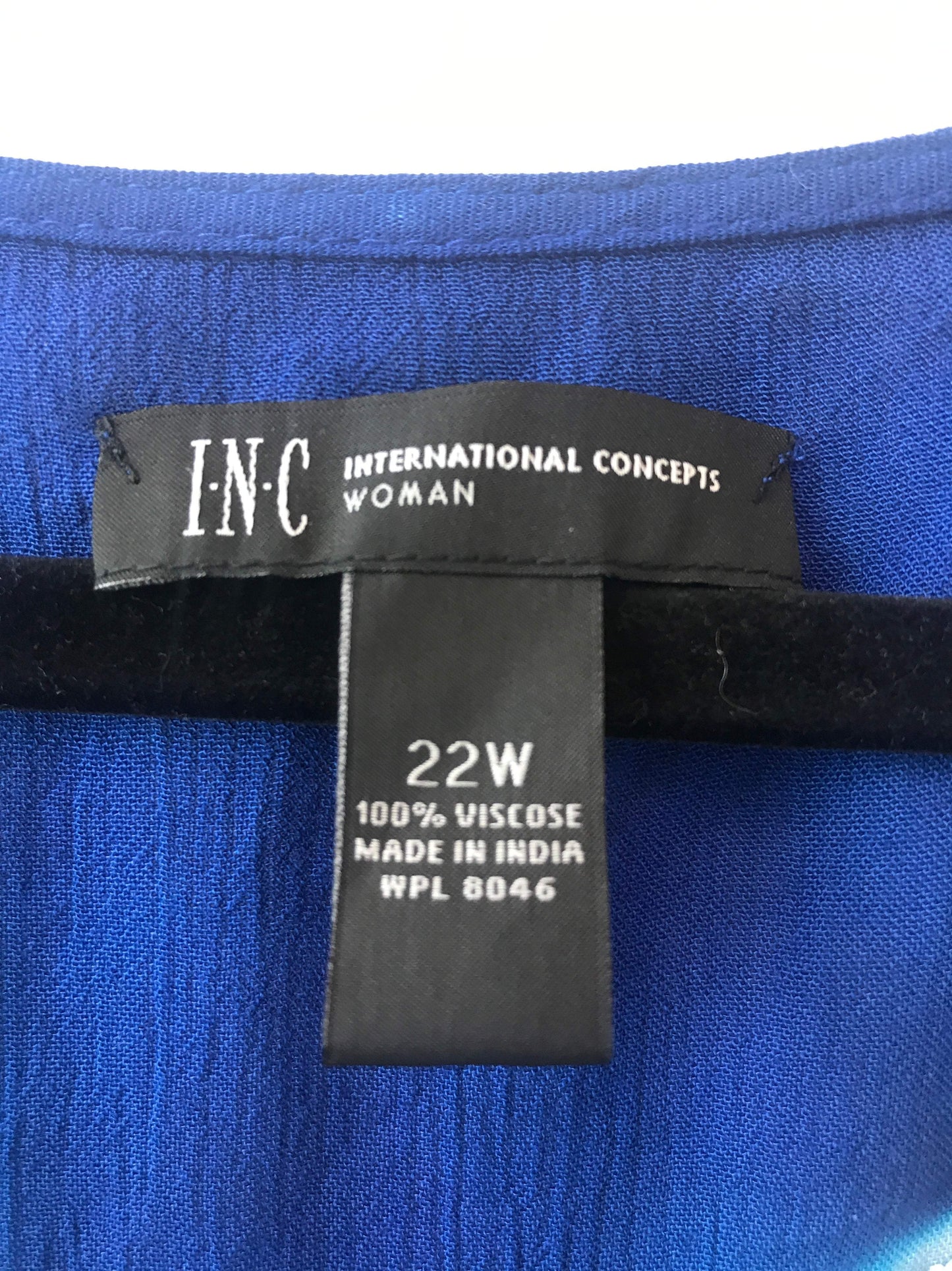 International Concepts Size 22 Viscose Blue Tie Dye Blouse NWT