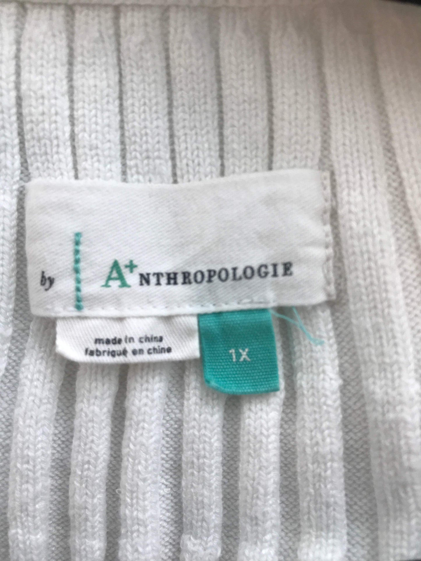 Anthropologie Size 1X Cotton/Rayon Cream Halter Top NWT