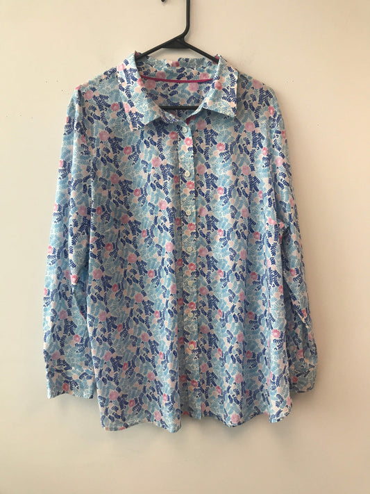 Multi-colored Floral Button up Blouse