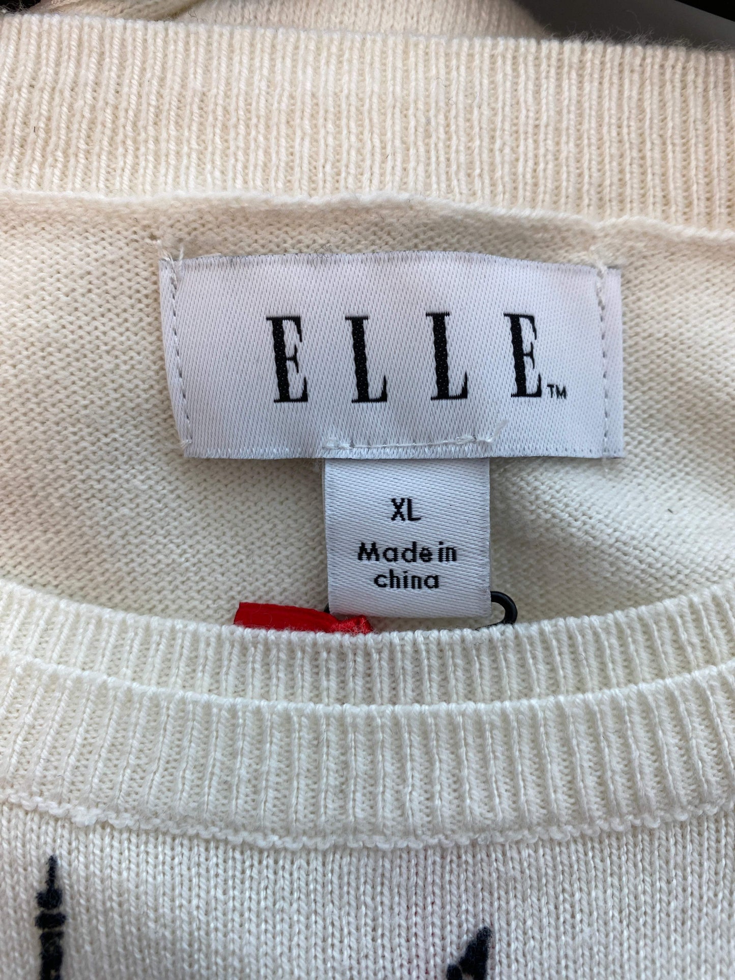 Elle XL Cream Cotton Sweater NWT