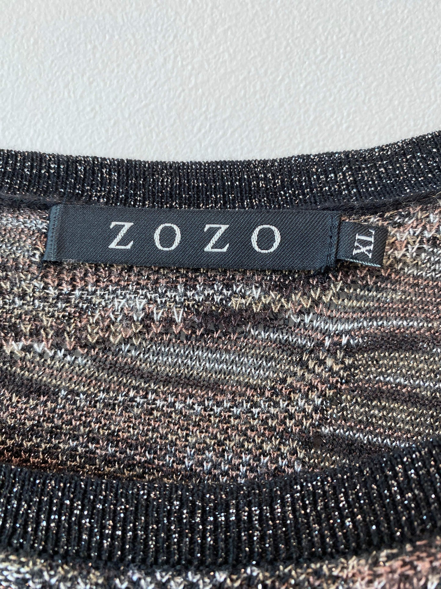 Zozo Black/Multi XL Rayon/Cotton Sweater NWT
