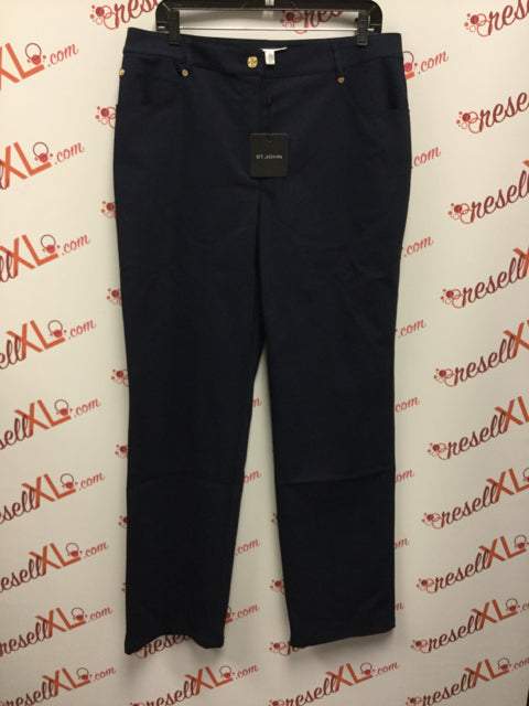 St. John Size 14 Navy Blue Trouser Pants NWT