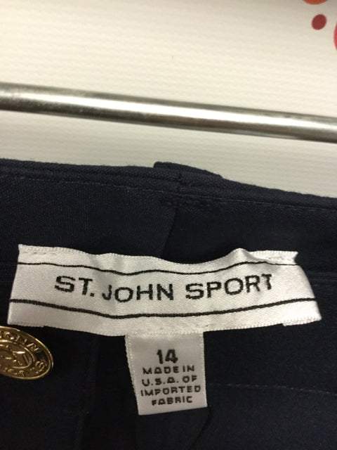 St. John Size 14 Navy Blue Trouser Pants NWT