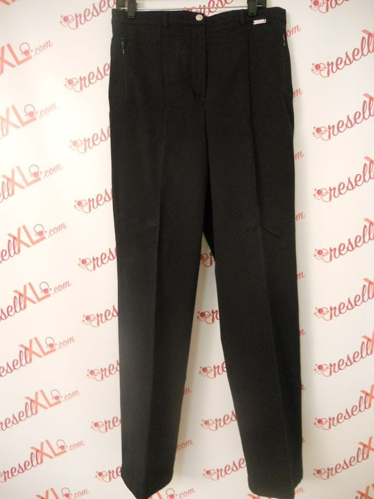 St. John Size 12 Black Cotton Blend Casual Pants