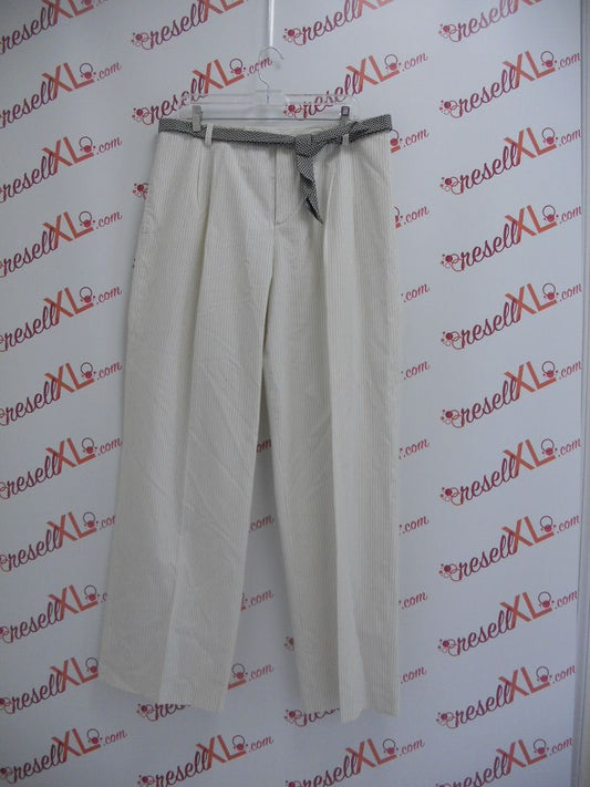 Company Ellen Tracy Size 14 Cotton White Pants with Black Stripes Pants