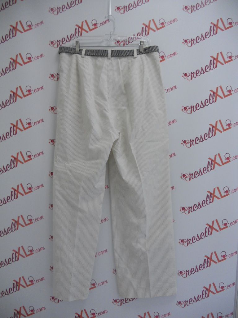 Company Ellen Tracy Size 14 Cotton White Pants with Black Stripes Pants