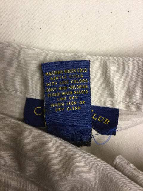 Charter Club Size 14 Khaki Casual Crop Cotton Blend Capri Pants