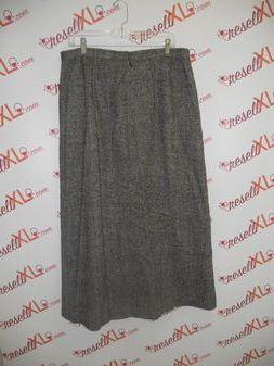 Nordstrom Size 16 Black & White Herringbone Wool Skirt