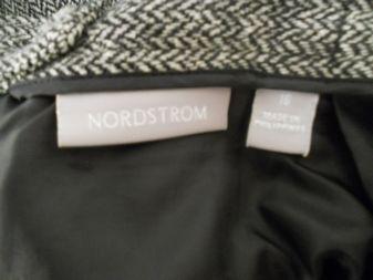 Nordstrom Size 16 Black & White Herringbone Wool Skirt