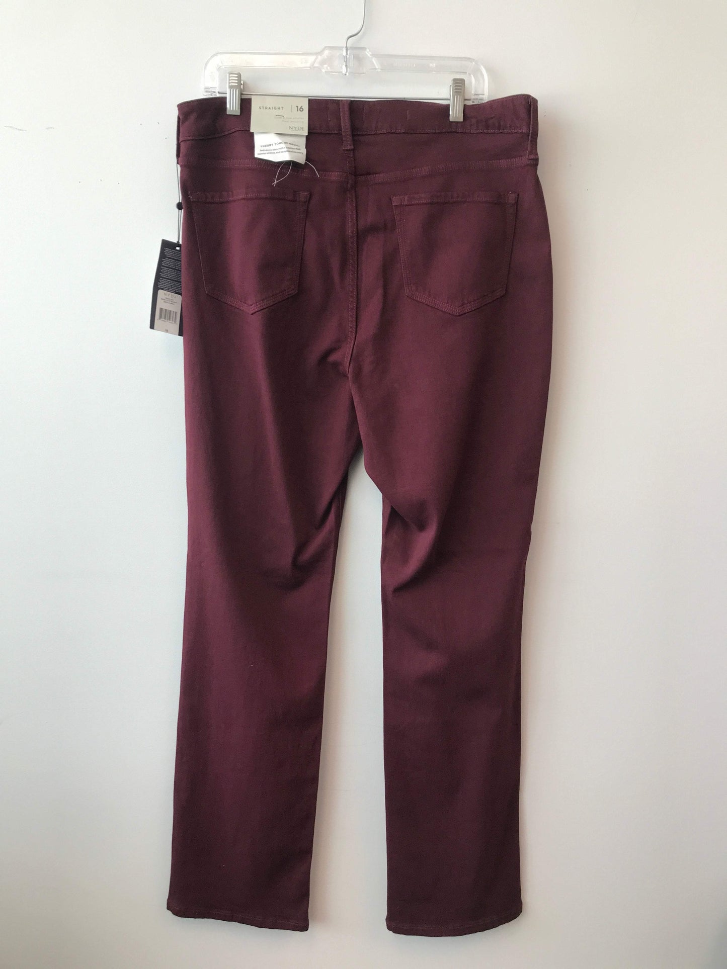 Not Your Daughter's Jeans Size 16 Cotton/Viscose Blend Burgundy Jeans NWT