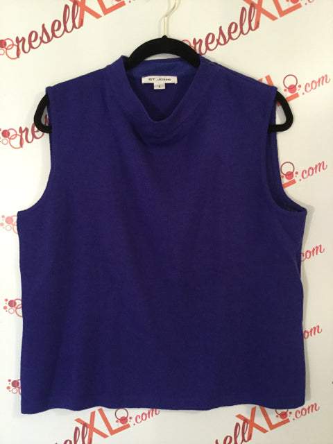 St. John Size L Electric Purple High Neck Top