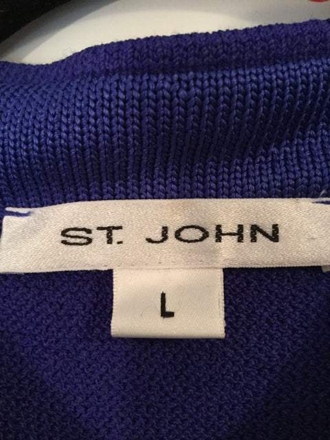 St. John Size L Electric Purple High Neck Top