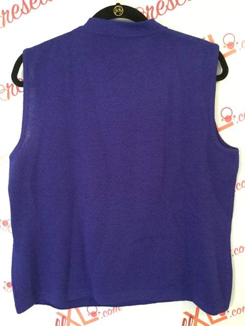 St. John Size L Electric Purple High Neck Top