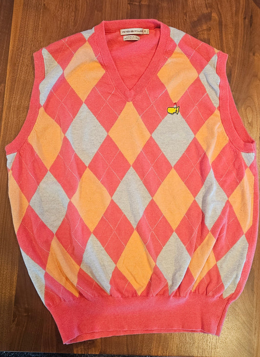 Peter Millar Argyle Sweater Vest 100% Cashmere XL