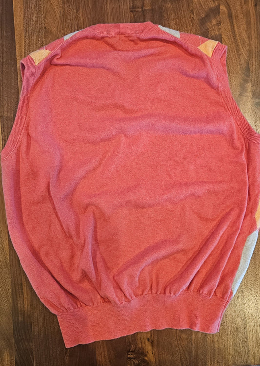 Peter Millar Argyle Sweater Vest 100% Cashmere XL