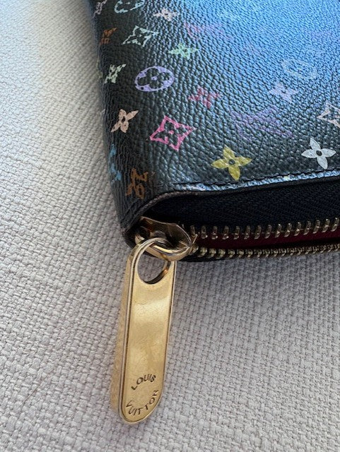 Louis Vuitton Black Multicolor Zippy Wallet