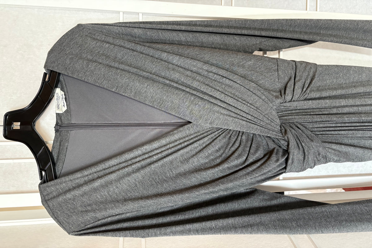 Marina Rinaldi Grey Jersey Wrap Style Dress Plus Size L New