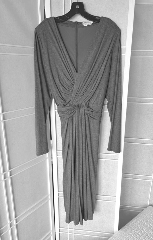 Marina Rinaldi Grey Jersey Wrap Style Dress Plus Size L New