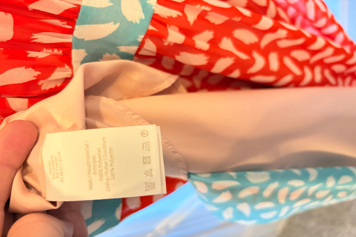 BODEN Blood Orange & Turquoise Brush Stroke Sleeveless Dress Size US 16
