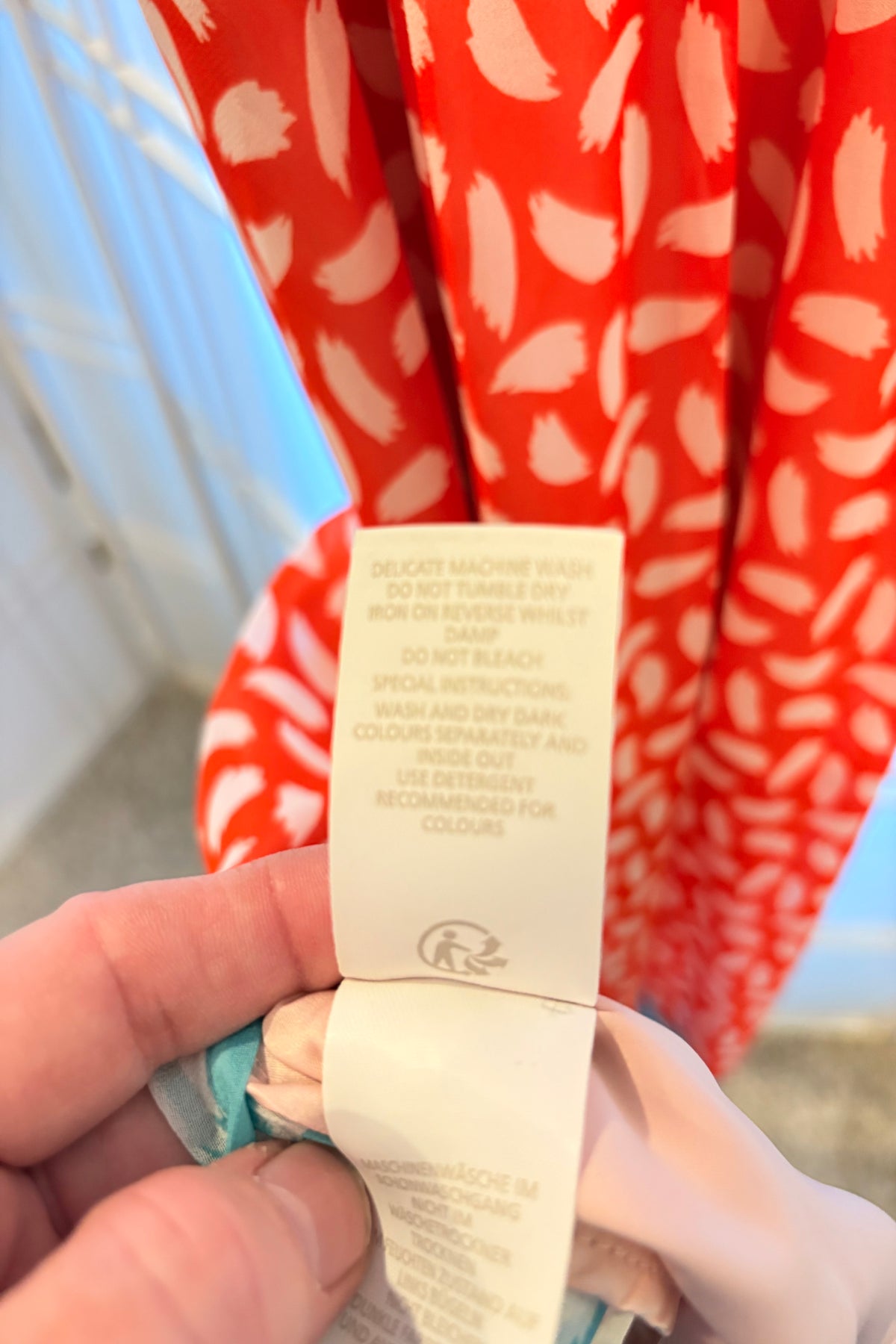 BODEN Blood Orange & Turquoise Brush Stroke Sleeveless Dress Size US 16