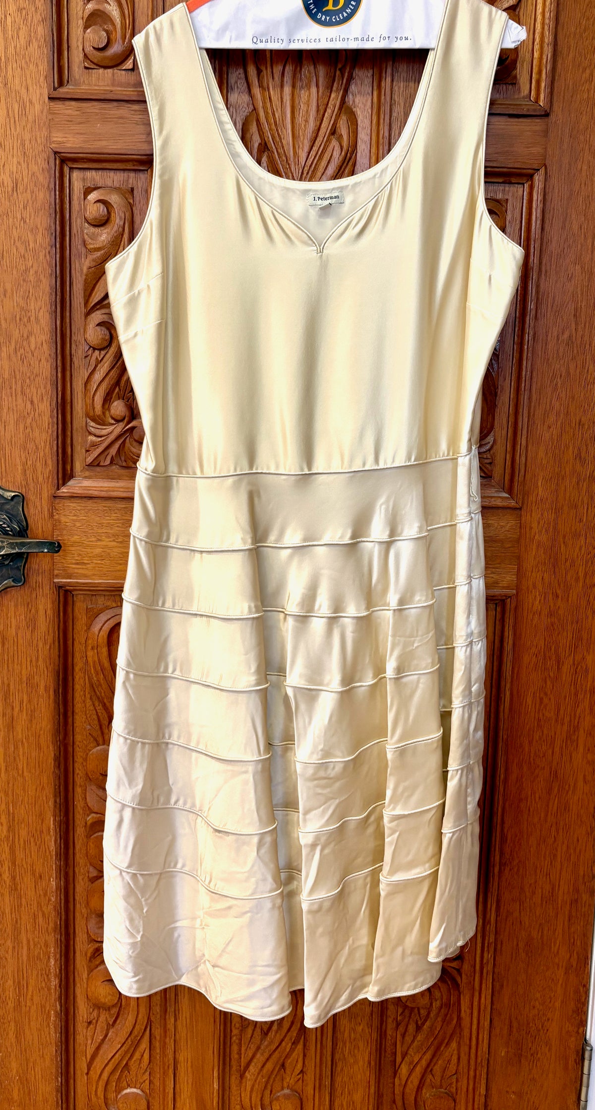 J. Peterman Cream Satin Dress Size 18