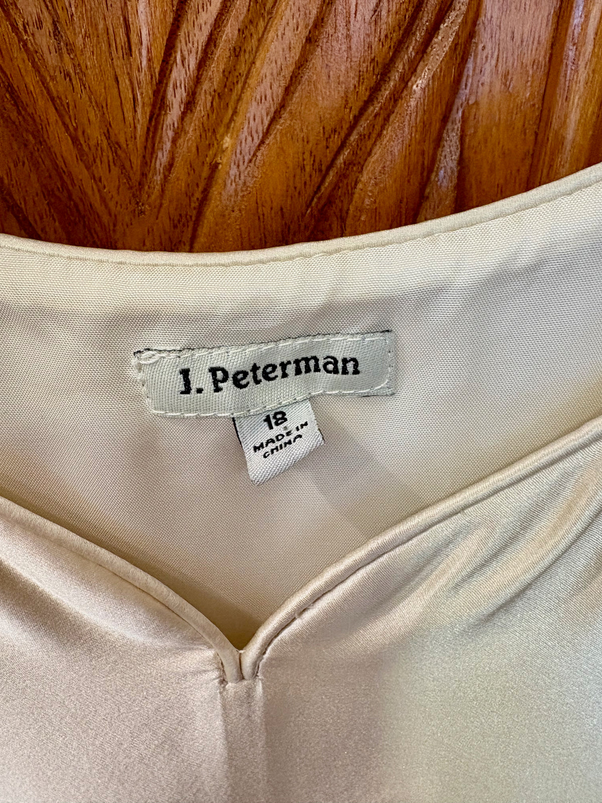 J. Peterman Cream Satin Dress Size 18