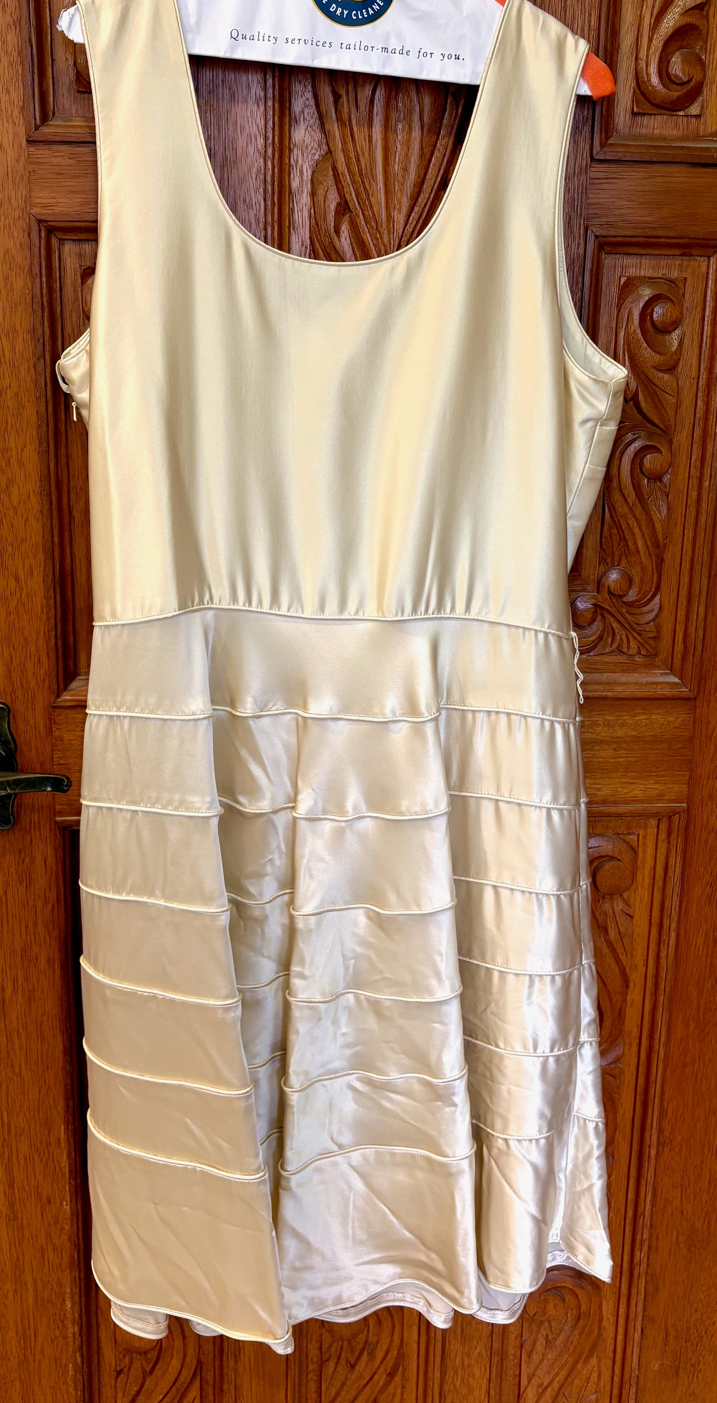 J. Peterman Cream Satin Dress Size 18
