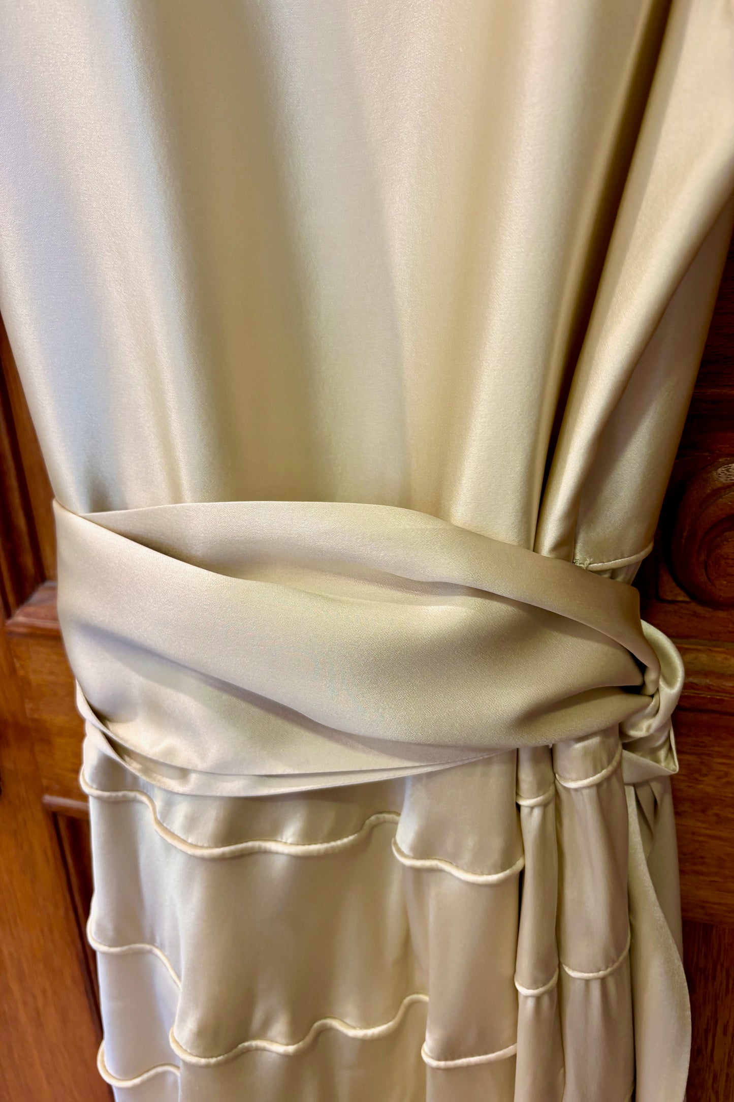 J. Peterman Cream Satin Dress Size 18
