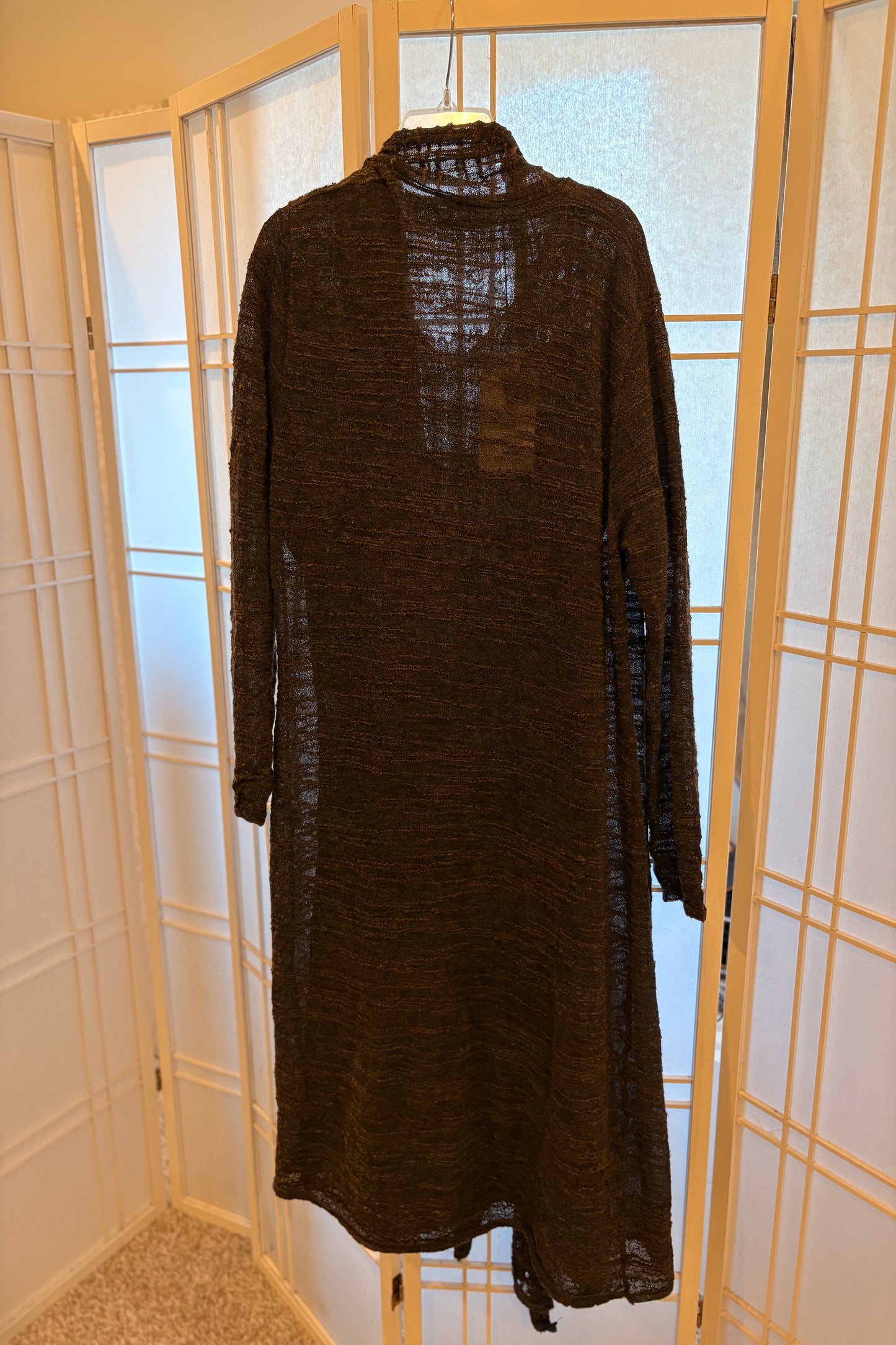 Marina Rinaldi Golden Brown Knit Dress & Long Cardigan Set Size 16US