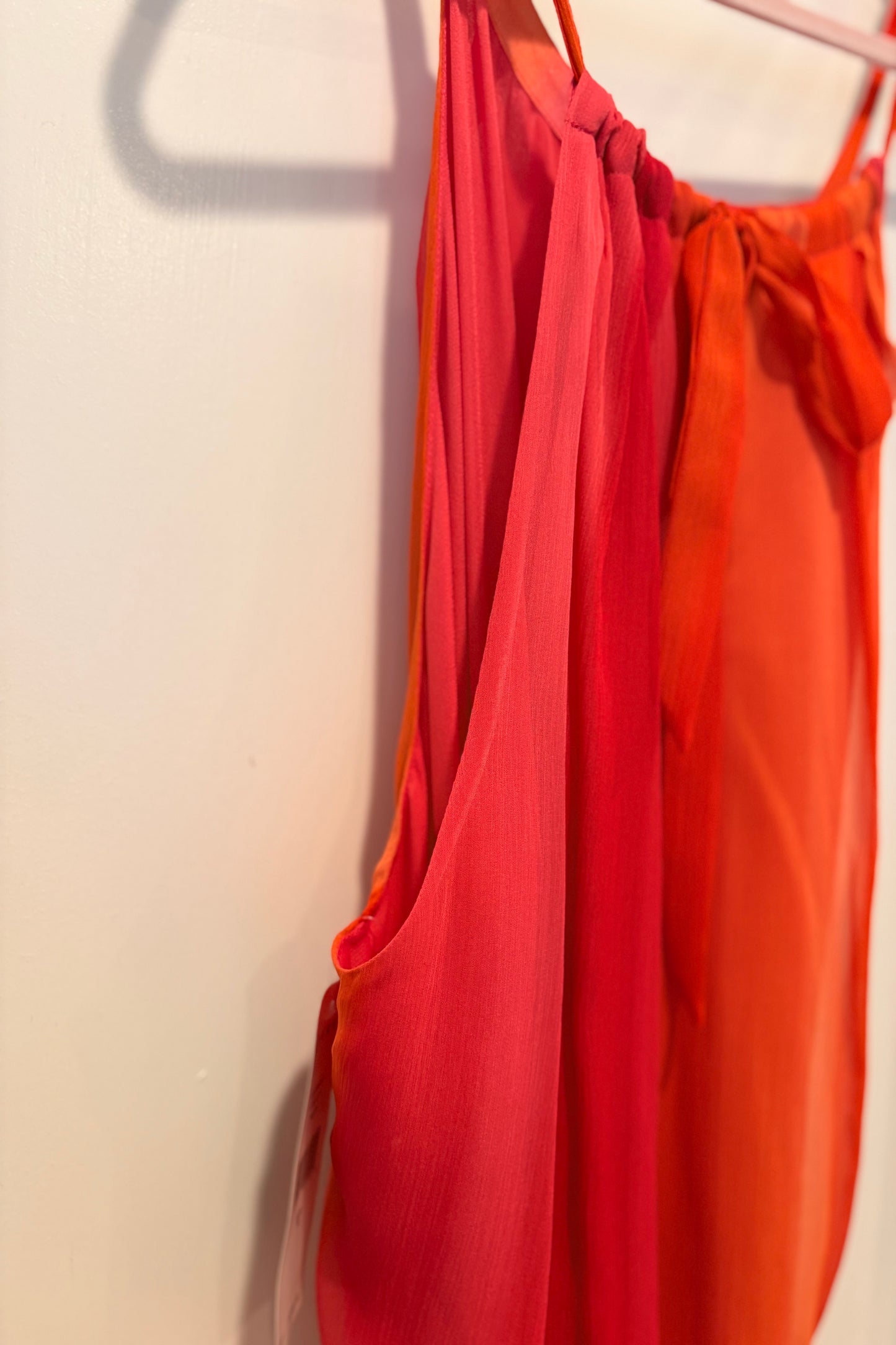 Lauren by Ralph Lauren Orange & Pink 100% Silk Dress Size 16