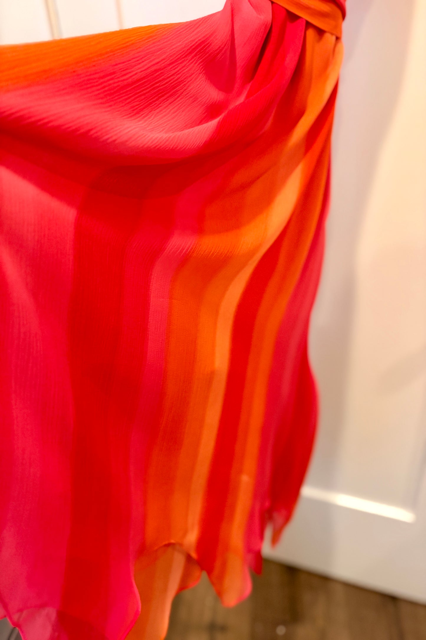 Lauren by Ralph Lauren Orange & Pink 100% Silk Dress Size 16