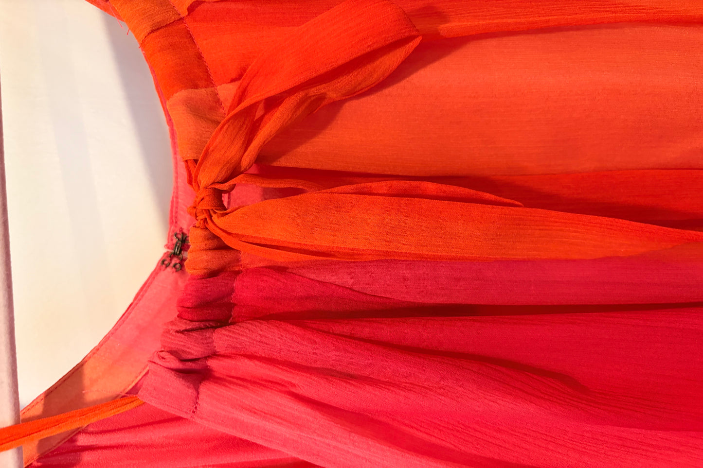 Lauren by Ralph Lauren Orange & Pink 100% Silk Dress Size 16