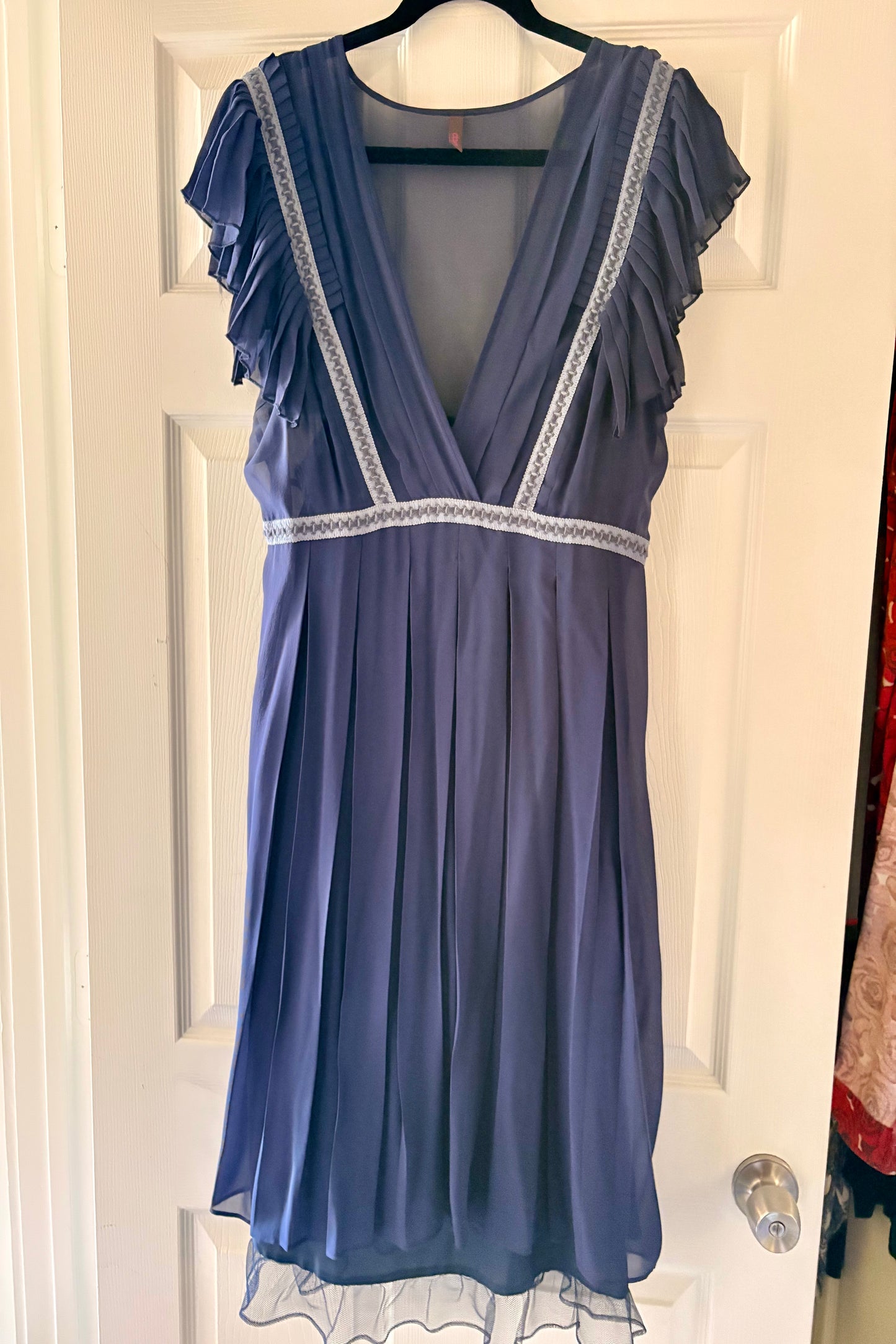 Wrap London Empire Sheer Blue Dress Size 16