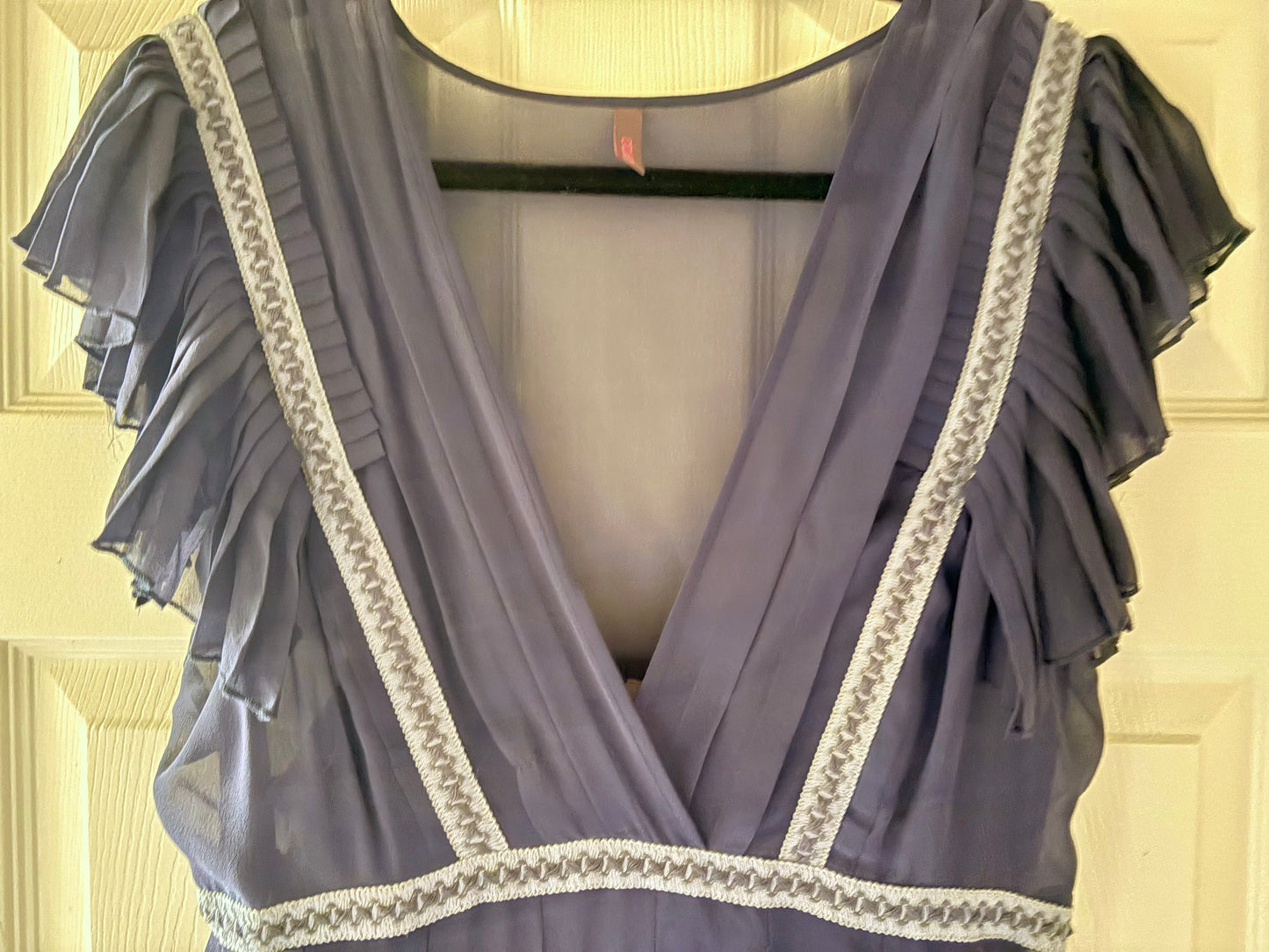 Wrap London Empire Sheer Blue Dress Size 16